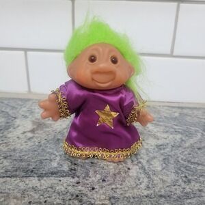 Vintage 1986 Thomas Dam Merlin Troll Doll Green Hair 5"